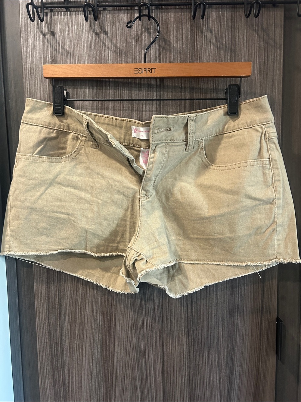 Esprit Beige/Tan Frayed Hem Denim Shorts